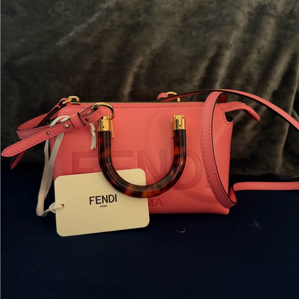 Fendi Pink Crossbody Bag with Tortoise Accents